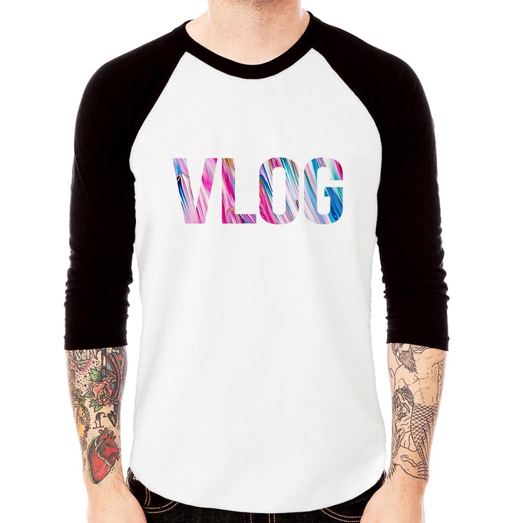 Camiseta Raglan Vlog Manga 3/4