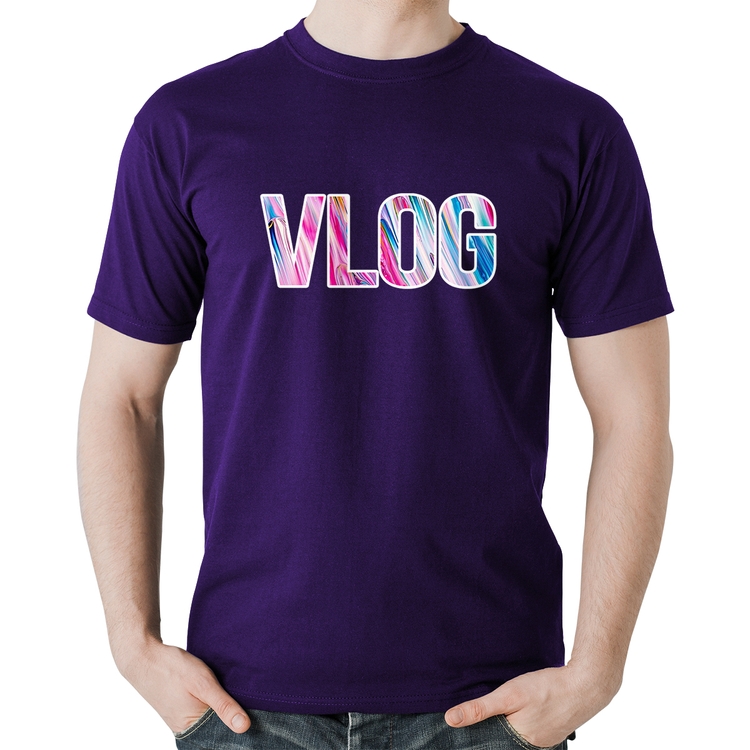 Camiseta Algodão Vlog - Roxa