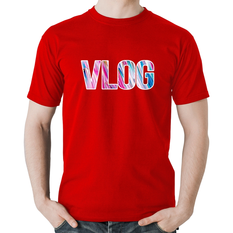Camiseta Algodão Vlog - Vermelha