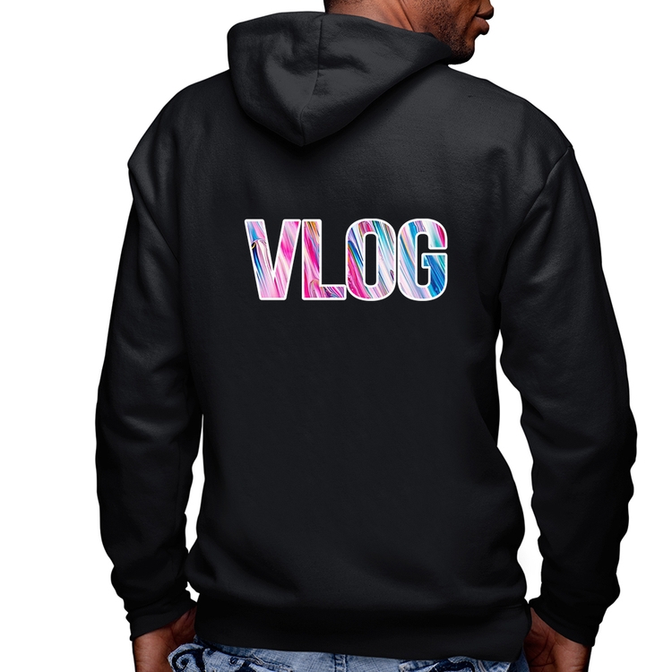 Blusa Moletom Vlog Masculina com Capuz e Zíper