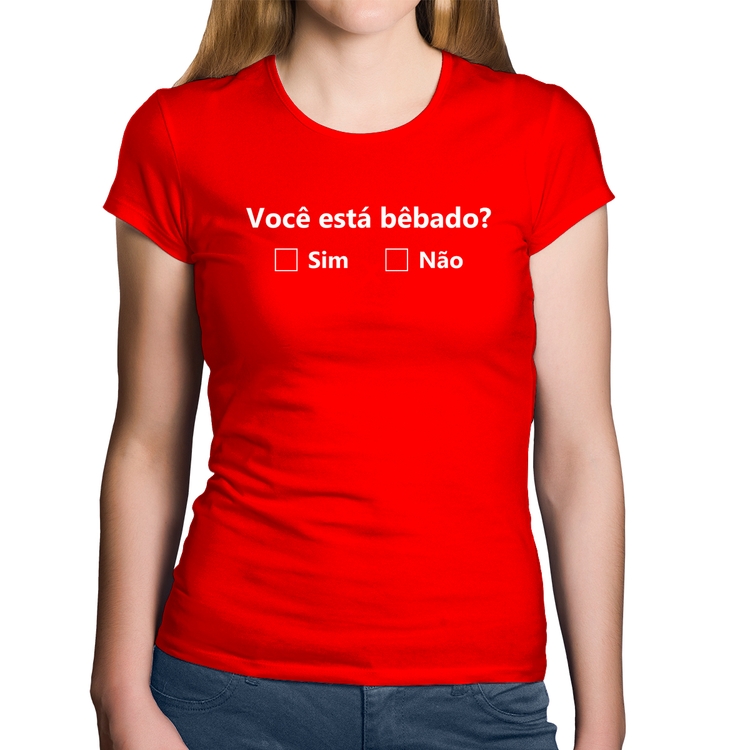 Baby Look Algodão Você está bêbado? - Vermelha