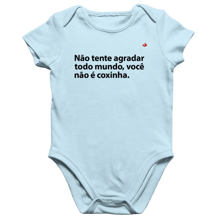Body Bebê Algodão Você não é coxinha - Azul Bebê