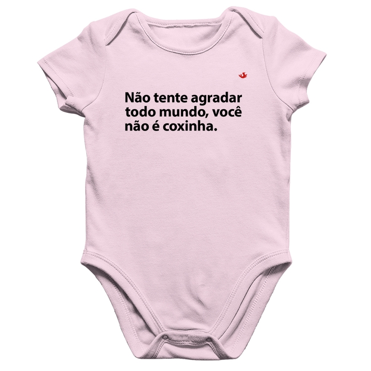 Body Bebê Algodão Você não é coxinha - Rosa Bebê