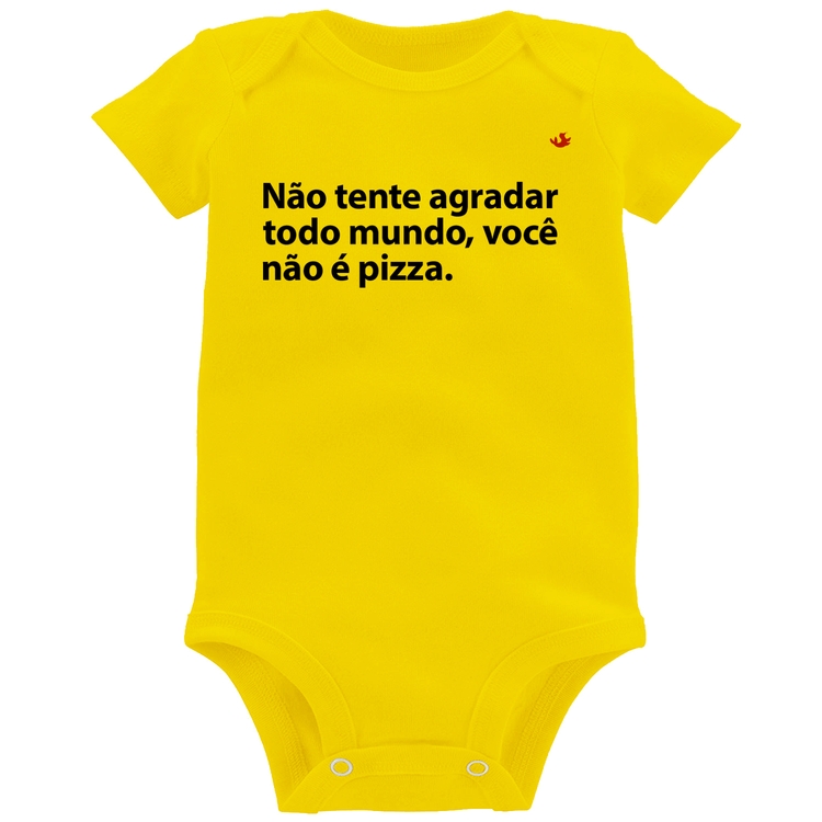 Body Bebê Você não é pizza - Amarelo