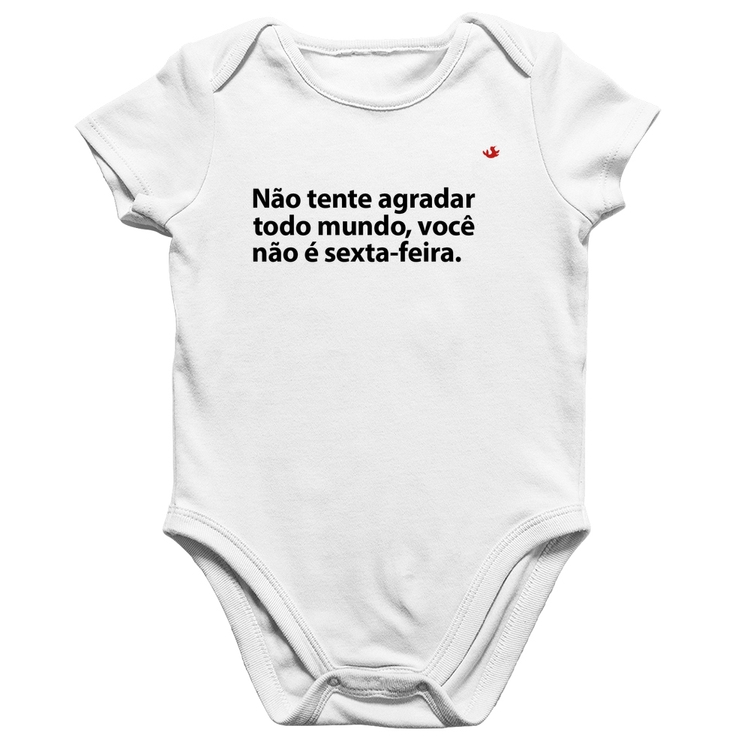 Body Bebê Algodão Você não é sexta-feira - Branco