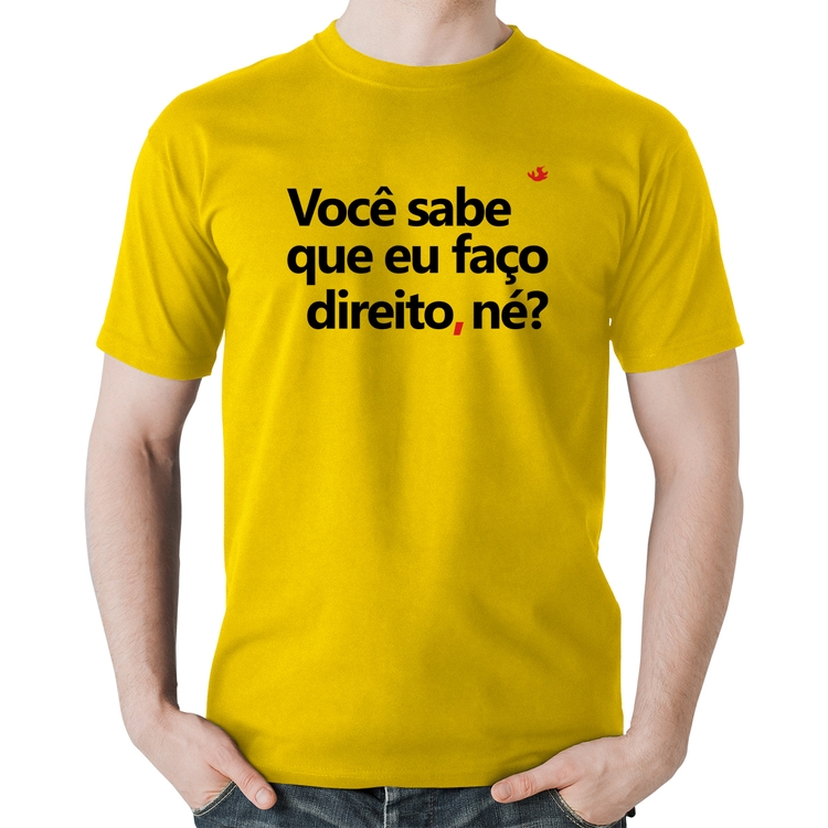 Camiseta Algodão Você sabe que eu faço direito, né? - Amarela