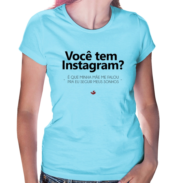 Baby Look Você tem Instagram? - Azul Bebê