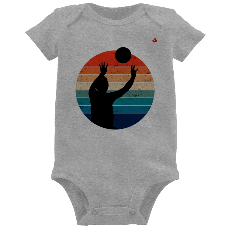 Body Bebê Vôlei Vintage Sunset - Cinza