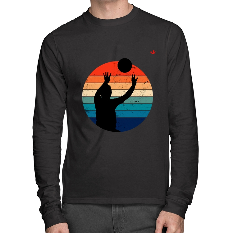 Camiseta Algodão Vôlei Vintage Sunset Manga Longa