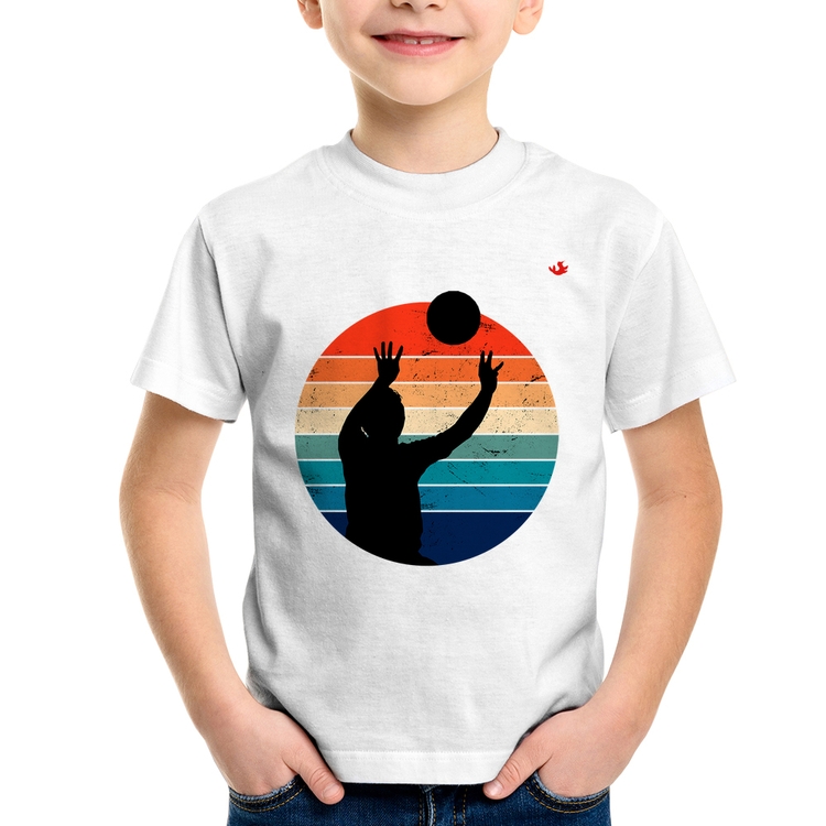 Camiseta Infantil Vôlei Vintage Sunset