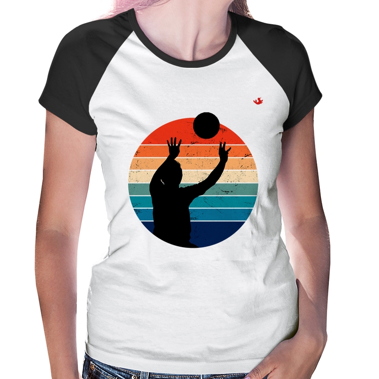 Baby Look Raglan Vôlei Vintage Sunset