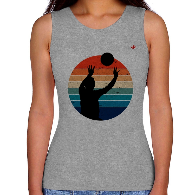 Regata Feminina Vôlei Vintage Sunset - Cinza