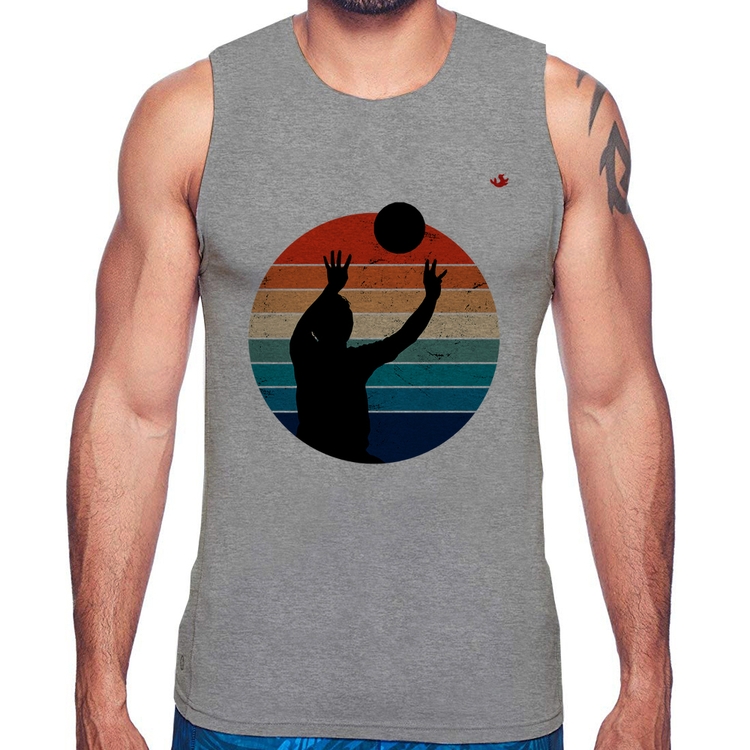 Regata Vôlei Vintage Sunset - Cinza
