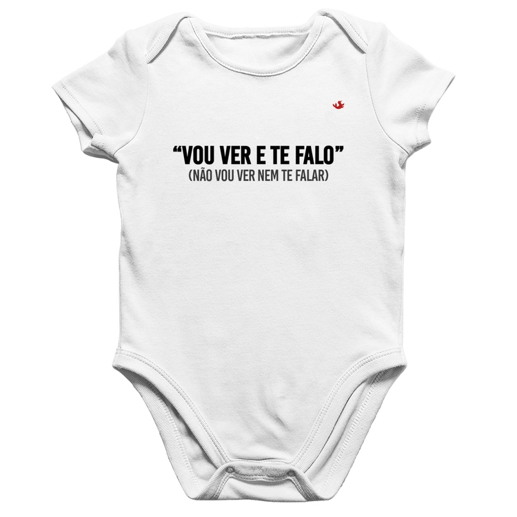 Body Bebê Algodão Vou ver e te falo - Branco
