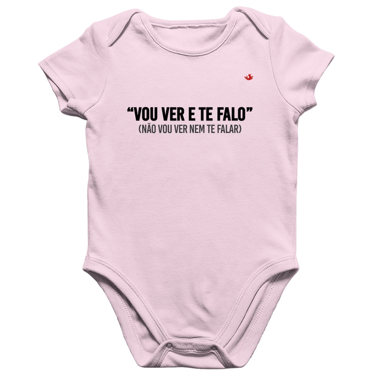 Body Bebê Algodão Vou ver e te falo - Rosa Bebê
