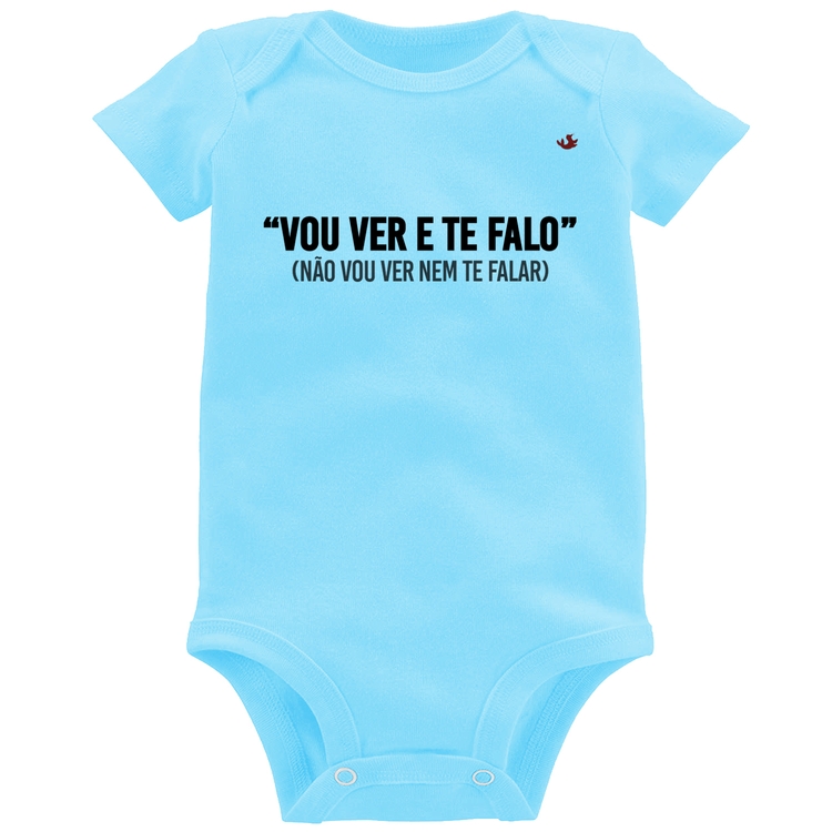 Body Bebê Vou ver e te falo - Azul Bebê