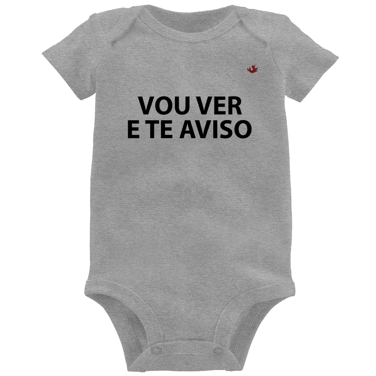 Body Bebê Vou ver e te falo - Cinza