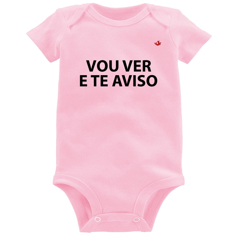 Body Bebê Vou ver e te falo - Rosa Bebê