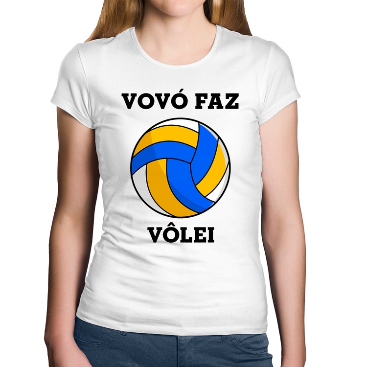 Baby Look Algodão Vovó Faz Vôlei - Branca