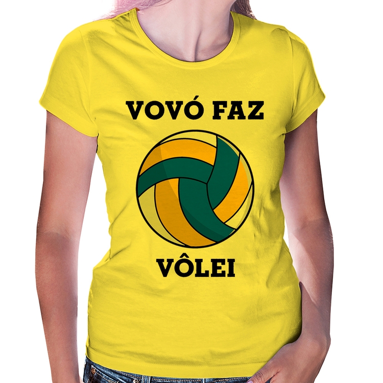 Baby Look Vovó Faz Vôlei - Amarela
