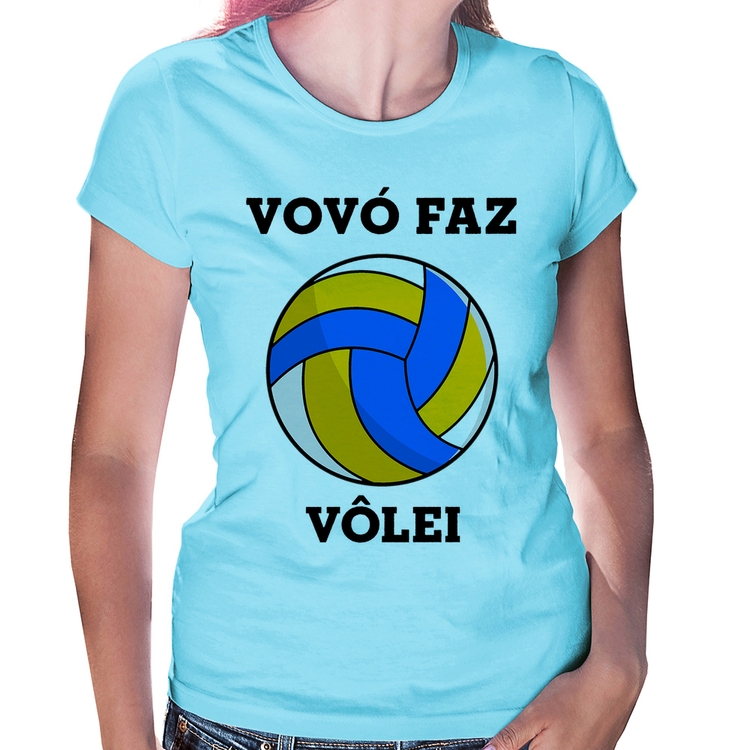 Baby Look Vovó Faz Vôlei - Azul Bebê