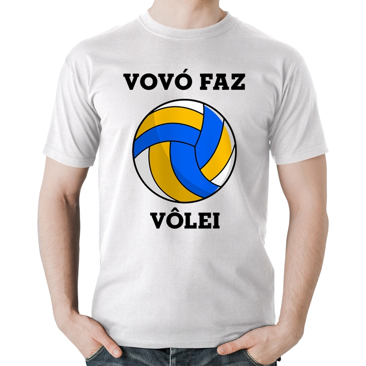 Camiseta Algodão Vovó Faz Vôlei - Branca
