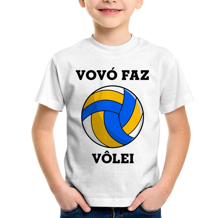Camiseta Infantil Vovó Faz Vôlei