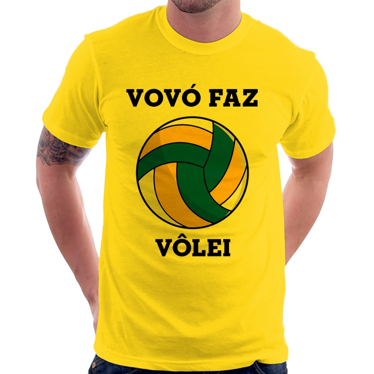 Camiseta Vovó Faz Vôlei - Amarela