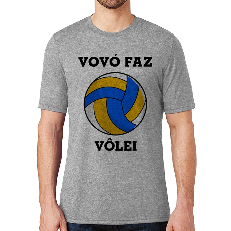 Camiseta Vovó Faz Vôlei - Cinza