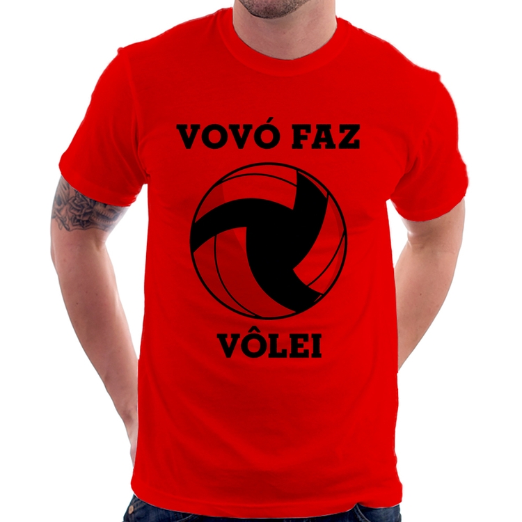 Camiseta Vovó Faz Vôlei - Vermelha