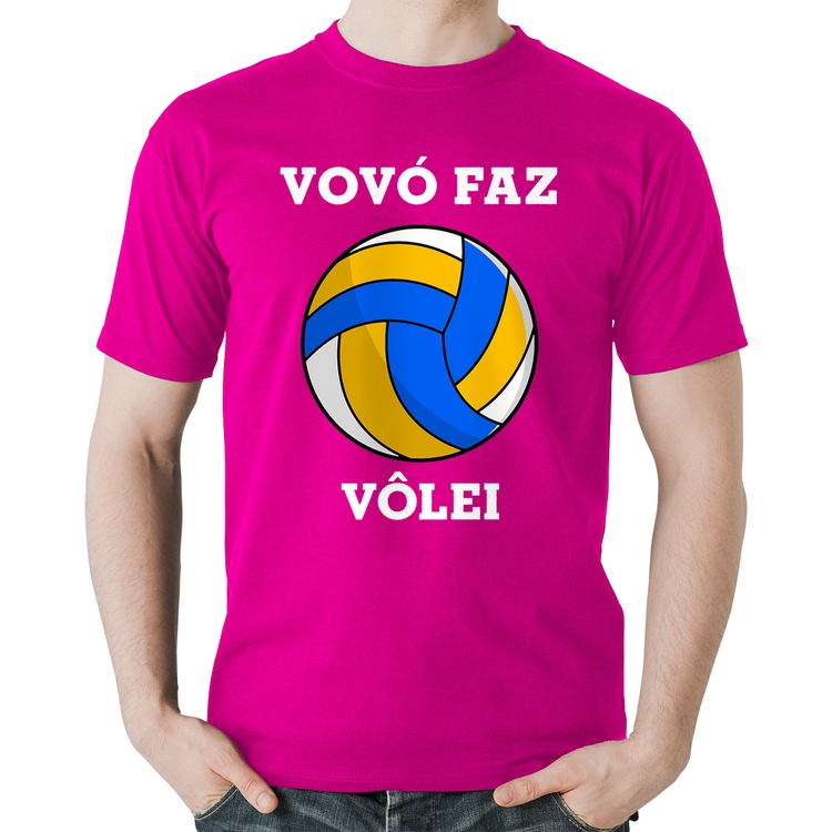 Camiseta Algodão Vovó Faz Vôlei - Rosa