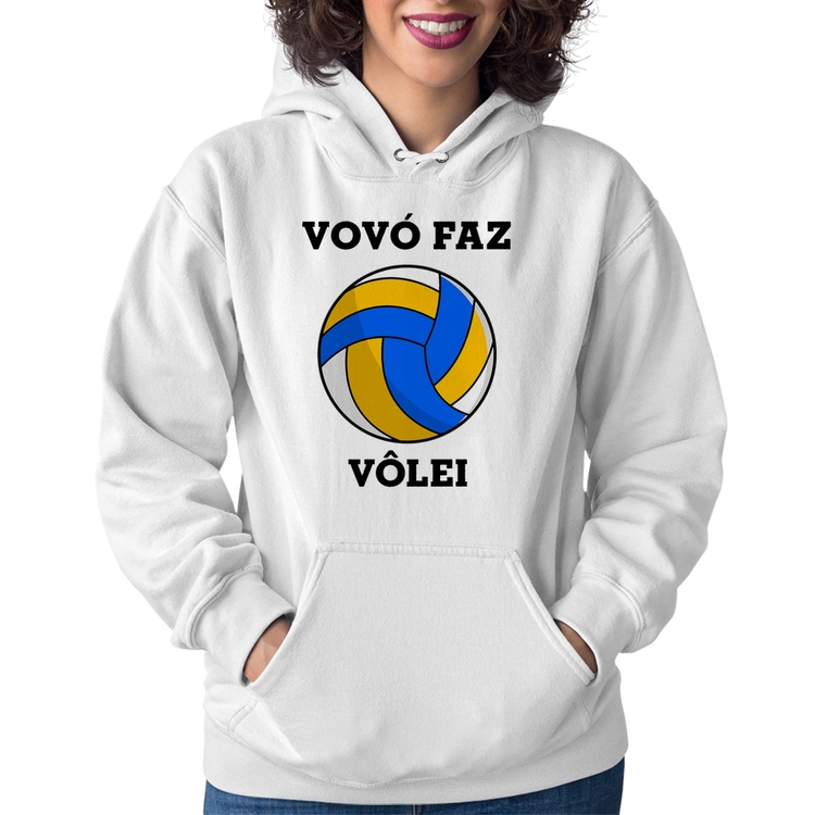 Moletom Feminino Vovó Faz Vôlei - Branco