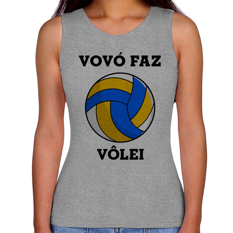 Regata Feminina Vovó Faz Vôlei - Cinza