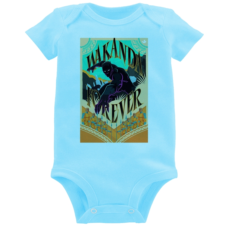 Body Bebê Wakanda Forever - Azul Bebê