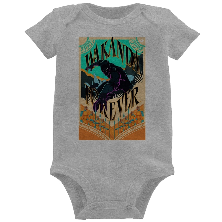 Body Bebê Wakanda Forever - Cinza