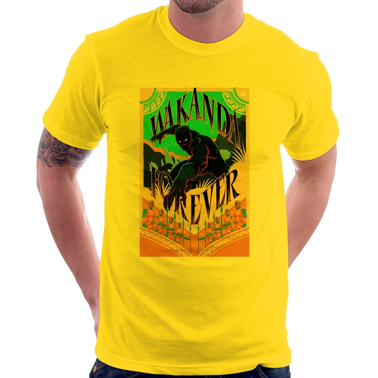 Camiseta Wakanda Forever - Amarela