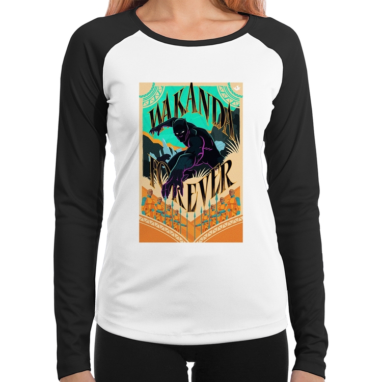 Baby Look Raglan Wakanda Forever Manga Longa