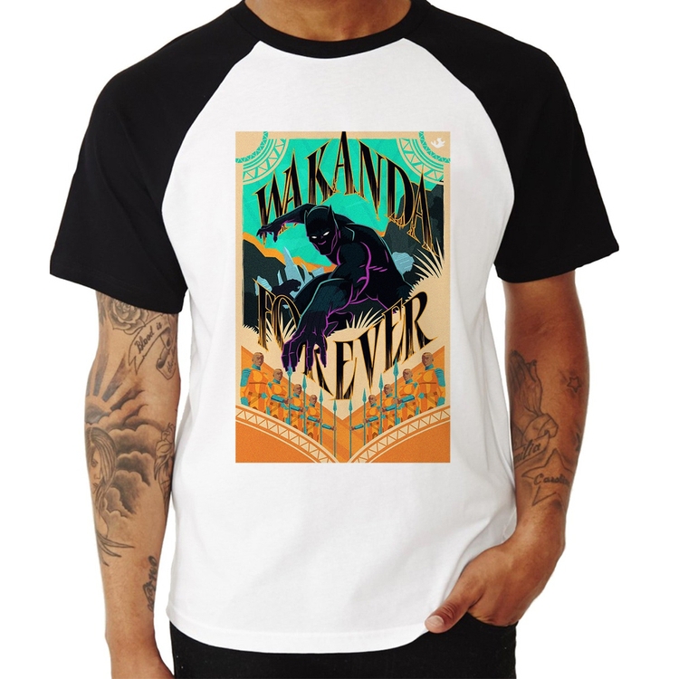 Camiseta Raglan Wakanda Forever