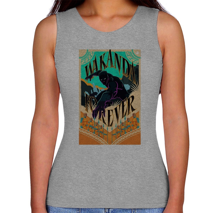 Regata Feminina Wakanda Forever - Cinza