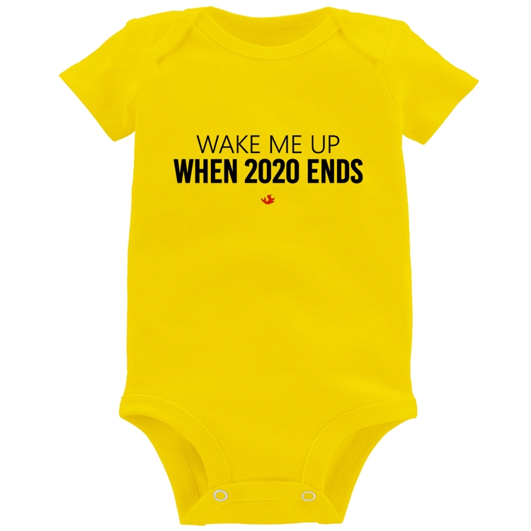 Body Bebê Wake me up when 2020 ends - Amarelo