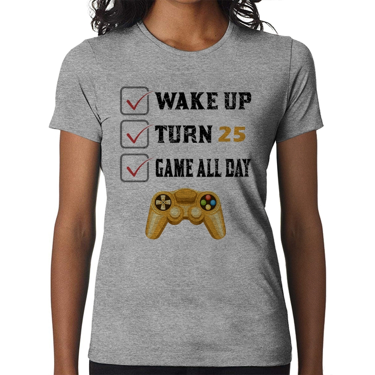 Baby Look Wake Up, Turn 25, Game All Day - Cinza