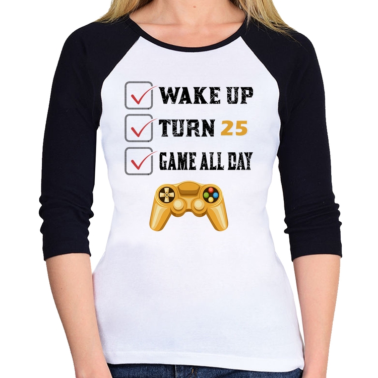Baby Look Raglan Wake Up, Turn 25, Game All Day Manga 3/4