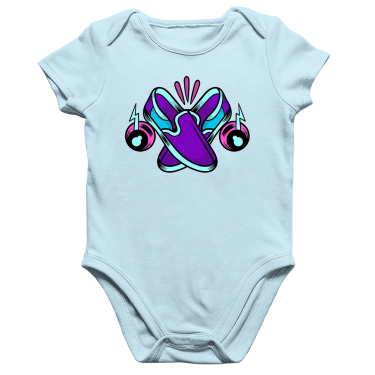 Body Bebê Algodão Walk The Talk - Azul Bebê