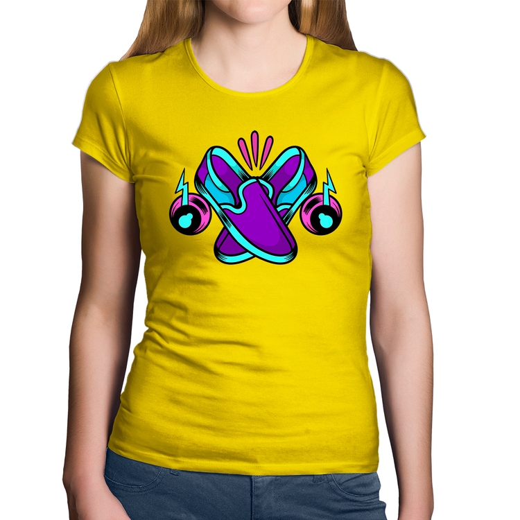 Baby Look Algodão Walk The Talk - Amarela