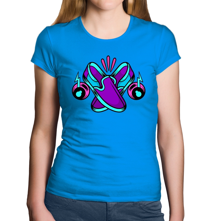 Baby Look Algodão Walk The Talk - Azul