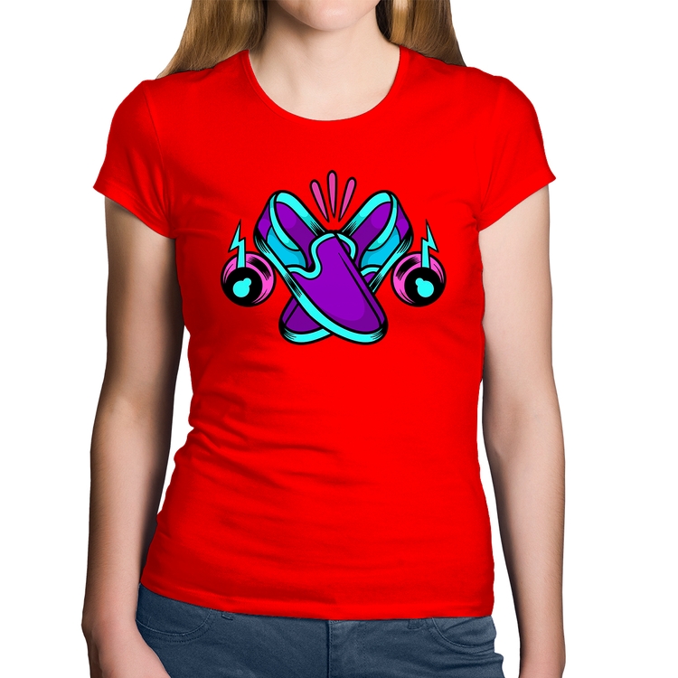 Baby Look Algodão Walk The Talk - Vermelha