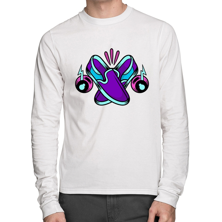 Camiseta Algodão Walk The Talk Manga Longa - Branca