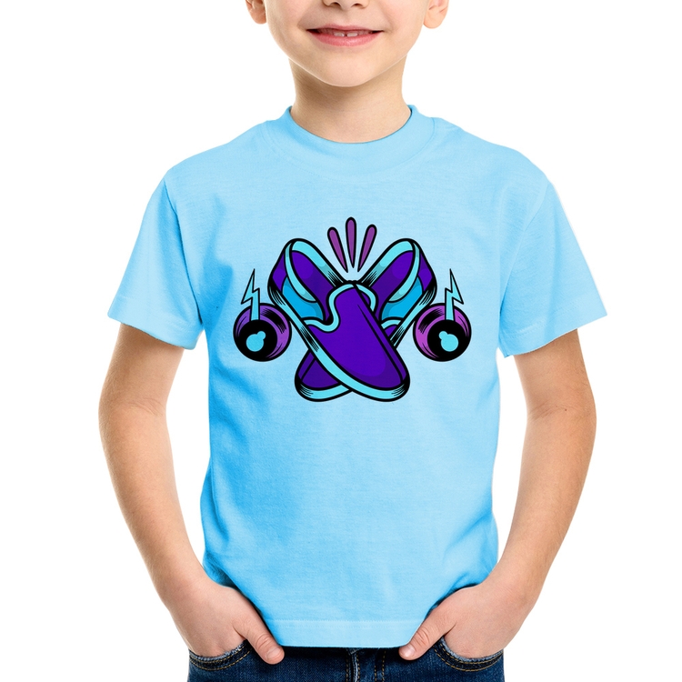 Camiseta Infantil Walk The Talk - Azul Bebê