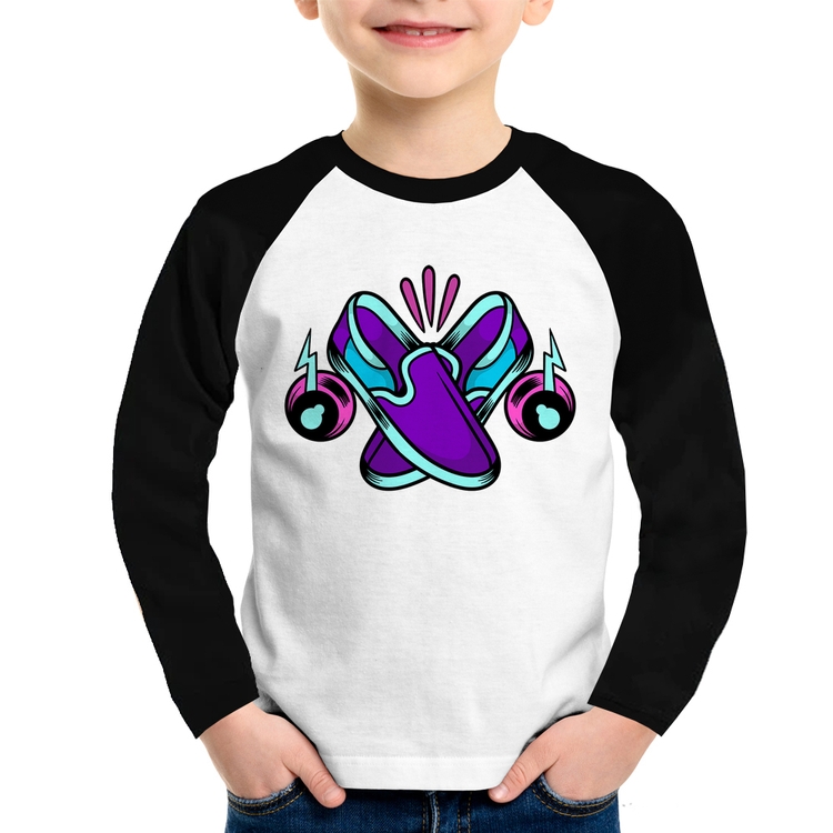 Camiseta Raglan Infantil Walk The Talk Manga Longa