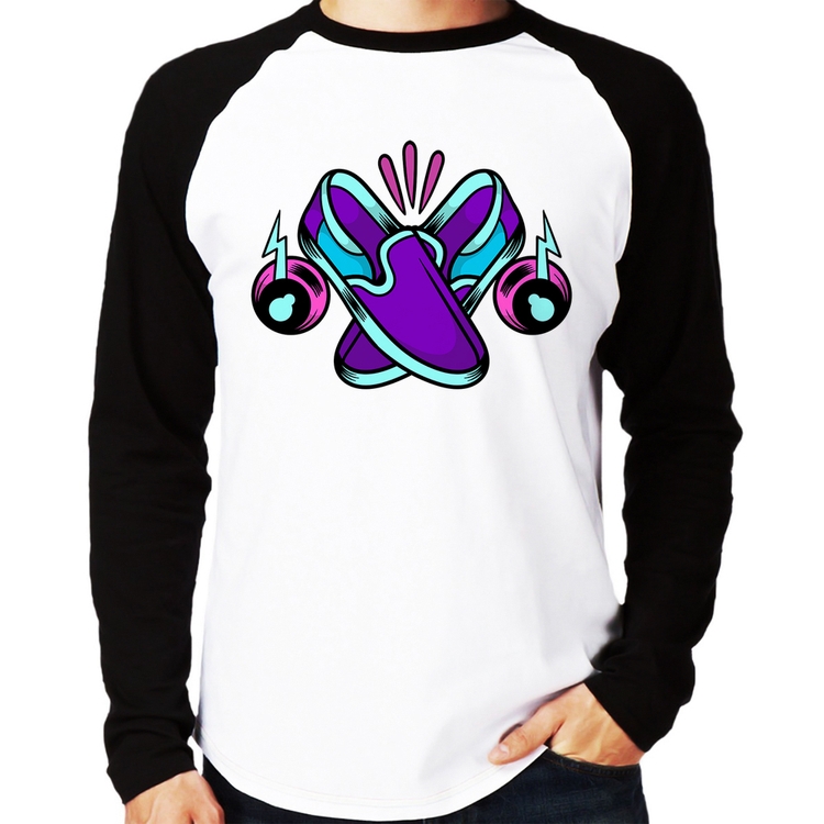 Camiseta Raglan Walk The Talk Manga Longa